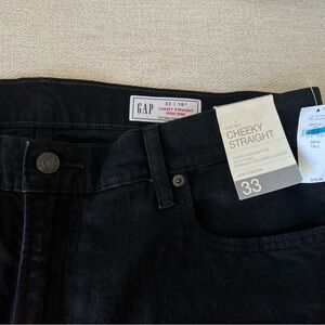 GAP women’s high rise cheeky straight black jeans size 33 / 16T